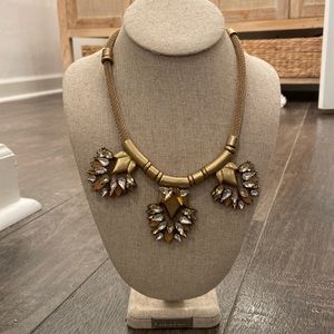 Stella & Dot, matte gold with neutral stones statement necklace